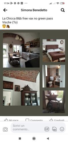 un collage de fotografías de diferentes tipos de muebles en La locanda di Chicca, en Vische