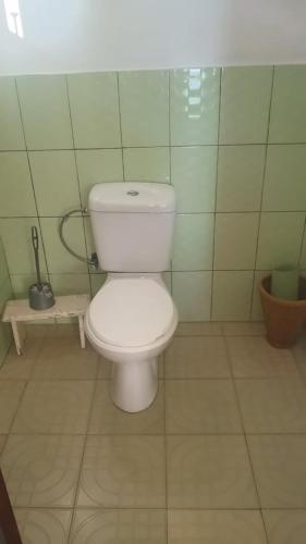 a bathroom with a white toilet in a room at Maison du Bonheur in Sainte Marie
