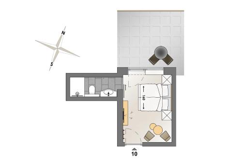 a floor plan of a house with a windmill at Apart-Hotel Alpinsonnenresidenz in Fiss