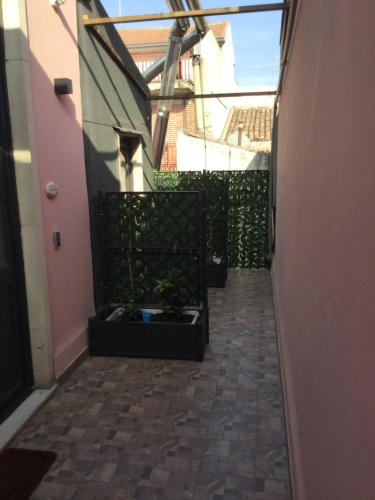 a hallway with plants in pots in a building at B&B Affittacamere Trigona in Misterbianco