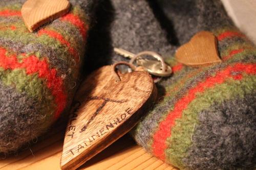 a pair of mittens with a pair of keys on them at Chalet Tannenhof in Lermoos