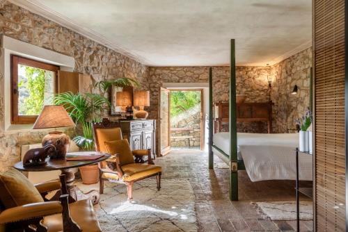 Uma área de estar em Castello Di Vicarello