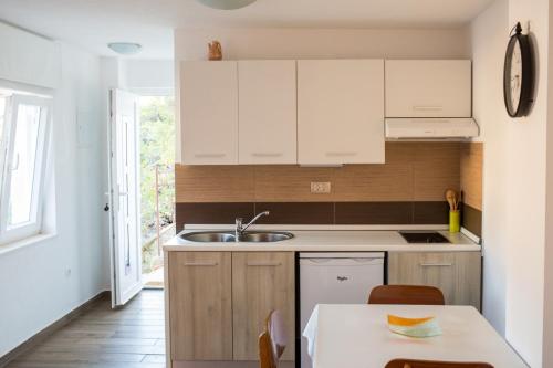 Kuchyň nebo kuchyňský kout v ubytování Apartment Teuta