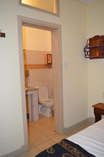 a bathroom with a toilet and a sink at Maurer Loisirs Ltee in Trou aux Biches