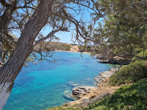 a view of a river with blue water and trees at Niriis Studios Aktaia & Glauke Batsi in Batsi