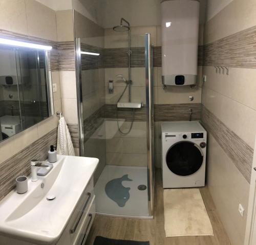 Et badeværelse på Pula Center Seaview Apartment