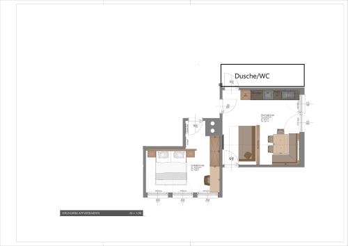 a floor plan of a house at Bauernhof - Appartement beim Zefferer in Schladming