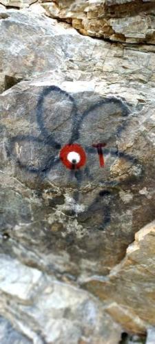 a teddy bear painted on a stone wall at Vila Eva in Međuvršje