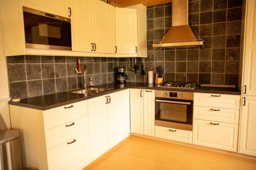 Kuchyň nebo kuchyňský kout v ubytování Gezellig ruim landelijk huisje aan het water
