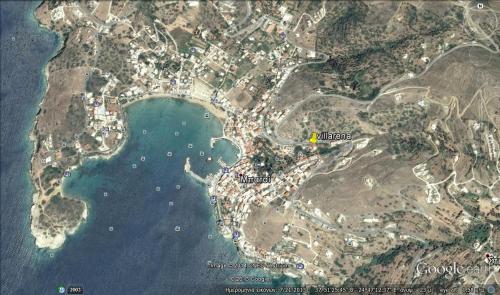 a map of a city next to a body of water at Villa Rena in Batsi