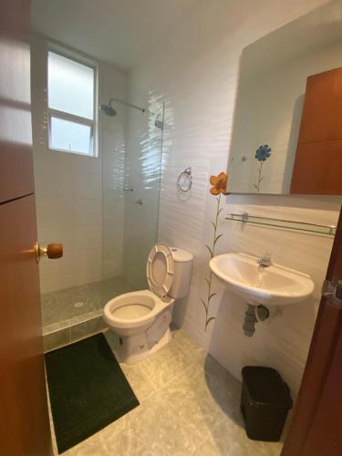 Koupelna v ubytování Hotel La Chelita