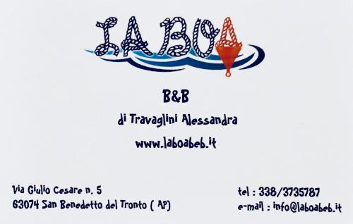 logo restauracji serwującej owoce morza i pizzę w obiekcie La Boa B&B w mieście San Benedetto del Tronto