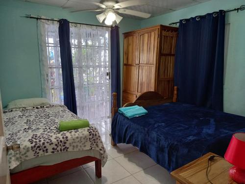 a bedroom with a bed and a window at Nicol Aparment in Bocas del Toro