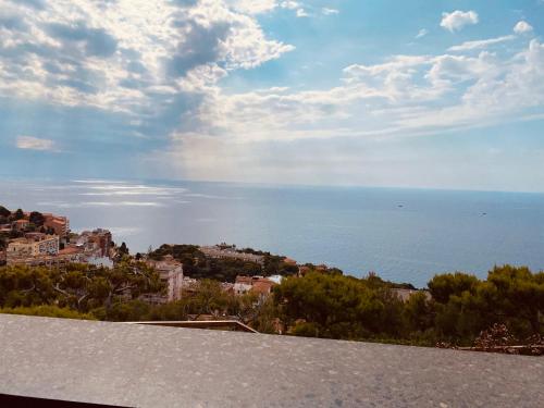 a view of the ocean from the top of a building at Sunny Home Costa Plana-Monaco -Cap D'Ail in Cap d'Ail