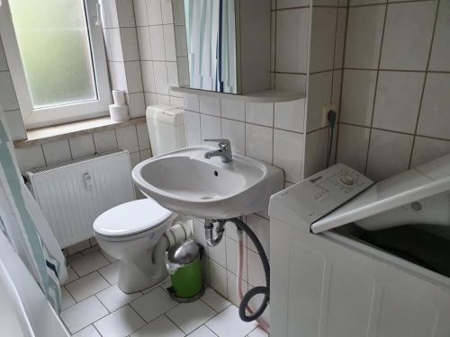 Bathroom sa Green Oelsnitz am Hegebach mit Netflix und Parkplatz Self Check-in