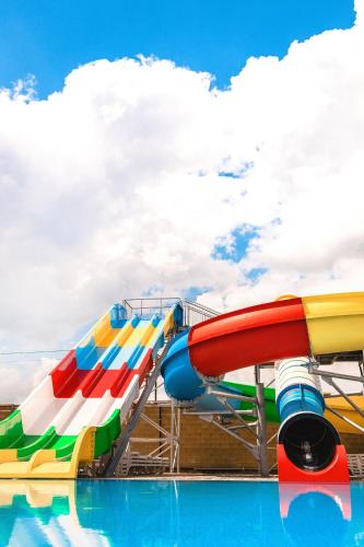 a colorful water slide at a water park at Sofia Hotel in Rivne