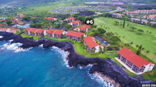 an aerial view of a resort next to the ocean at Keauhou Kona Surf & Racquet Club #6-104 in Kailua-Kona