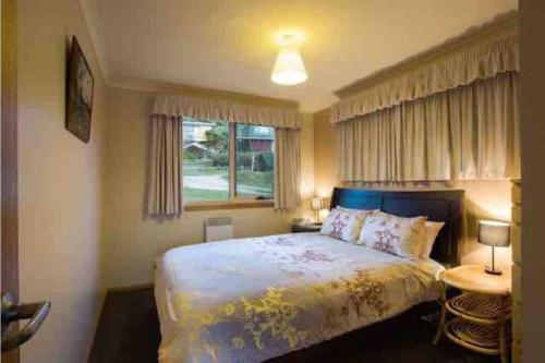 a bedroom with a large bed and a window at Arthur River Lodge- Entire House in Arthur River