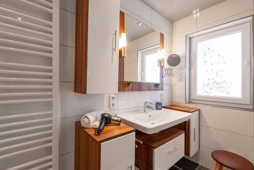 Kuchyň nebo kuchyňský kout v ubytování Ferienwohnung Nesselbachtal
