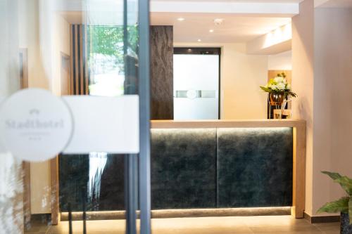 a view of the front door of a house at Stadthotel Lichtenfels in Lichtenfels