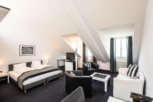 Postel nebo postele na pokoji v ubytování Hotel Seeburg