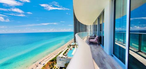 a view of the ocean from the balcony of a hotel at Million Dollar View at Hyde Resort And Residences in Hollywood