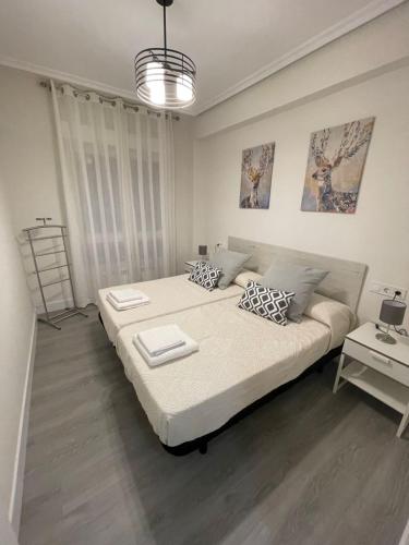 - une chambre avec un grand lit dans l'établissement Apartamento Buenavista, à Oviedo