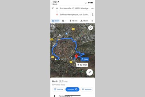 a screenshot of a google maps page with a map at TraumFeWo Palais #Innenstadt #Garten #Netflix von Harztraveler in Wernigerode