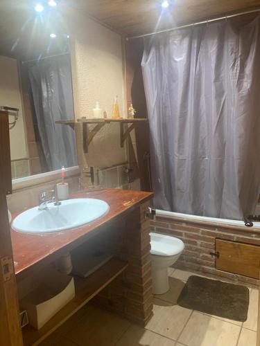 a bathroom with a sink and a toilet at cal perelló in Capafons
