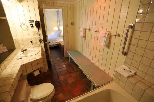ein Badezimmer mit einem WC, einem Waschbecken und einer Badewanne in der Unterkunft Inns Of Wv 205, 1bd, Waterville Valley in Waterville Valley