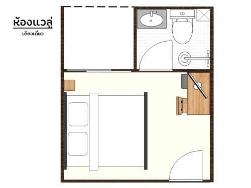 a floor plan of a small house at Don Muang Hotel in Bangkok
