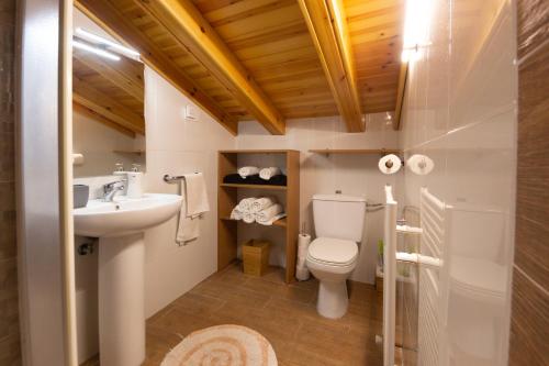 een badkamer met toilet en wastafel bij Casa Maria Jesus in Mosqueruela