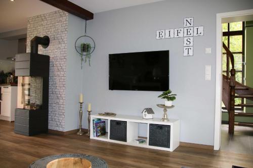 Televisyen dan/atau pusat hiburan di Ferienhaus EifelNest