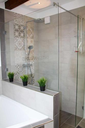 Bilik mandi di Ferienhaus EifelNest
