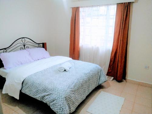 a bedroom with a bed and a window at Twende Nanyuki Homes in Nanyuki