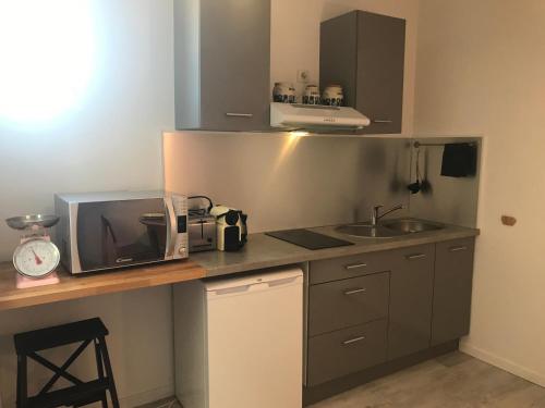 Dapur atau dapur kecil di Ecolodge Appartements 2 pièces cosy gare