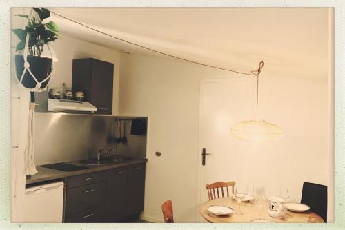 Dapur atau dapur kecil di Ecolodge Appartements 2 pièces cosy gare