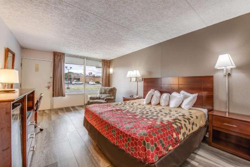 ein Hotelzimmer mit einem Bett und einem Fenster in der Unterkunft Econo Lodge Eden in Eden