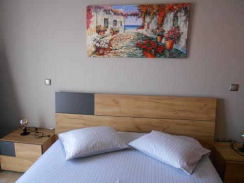 Postel nebo postele na pokoji v ubytování SPΛCES PYLOS Apartments