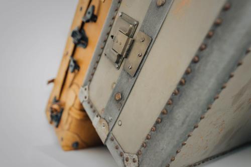 a close up of a suitcase with rivets on it at Terre en Vue in La Rochelle