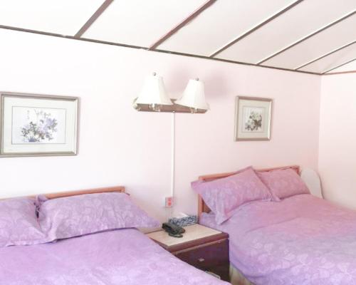Tempat tidur dalam kamar di Motel Rideau