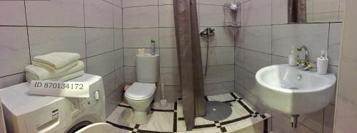 ゲレンジークにあるApartment on Kirova 120/35のバスルーム(トイレ、洗面台付)