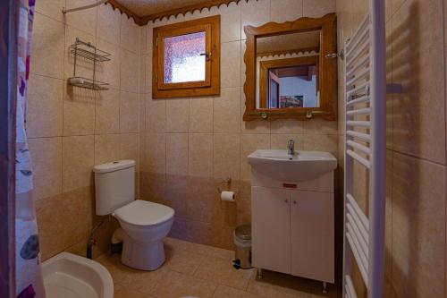 a bathroom with a toilet and a sink at 4epoxesxenonas in Synikia Mesi Trikalon