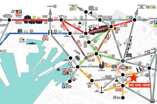 a map of the city of berlin with stations at Ravecca Luxury apartment - near Columbus house in Genova