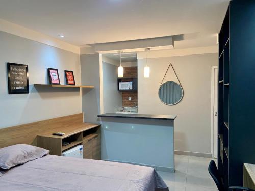 Postel nebo postele na pokoji v ubytování Apartamento Studio Centro de Macapá