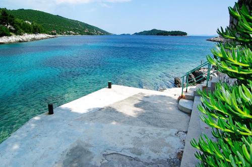 a view of a body of water with a dock at Guesthouse Karbuni (217) in Blato