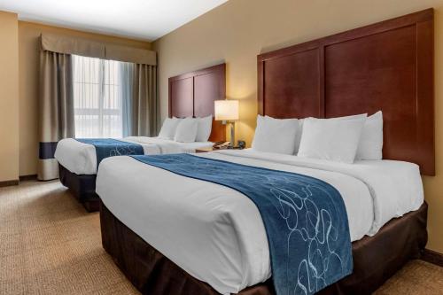 A bed or beds in a room at Comfort Suites Airport-University