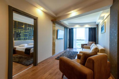 Cabir Deluxe Hotel Sapancaにあるベッド