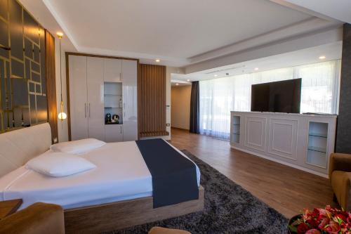 Cabir Deluxe Hotel Sapancaにあるベッド
