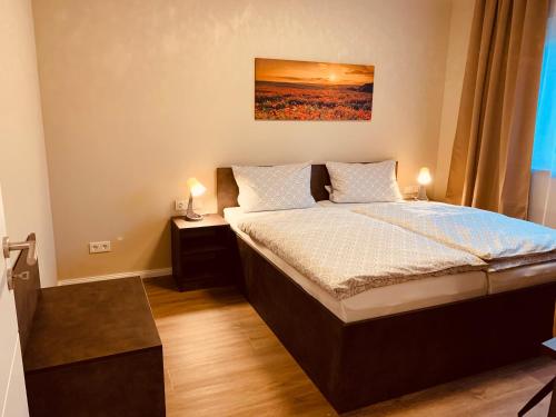 Ένα ή περισσότερα κρεβάτια σε δωμάτιο στο Ferienhaus Hinz